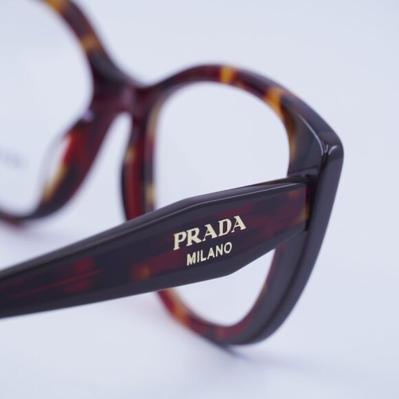 Prada PRB04V 22A1O1 Eyeglasses Poppy Havana 51mm Cat Eye Frame - Picture 6 of 11